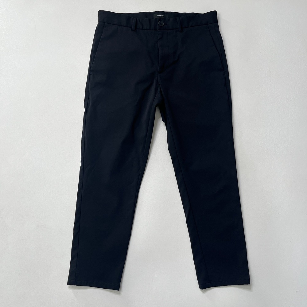 Theory Crop Pants Womens Sz 28 Black Zaine SW Neoteric Stretch Performance Capri